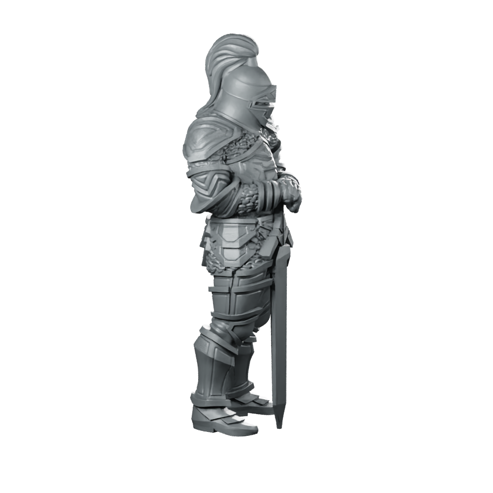Knight Aaron Miniature Armoured Greatsword DnD Hero Miniature 360 Spin 03