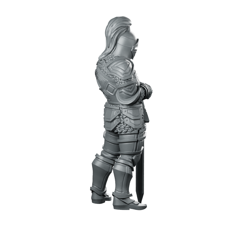 Knight Aaron Miniature Armoured Greatsword DnD Hero Miniature 360 Spin 04