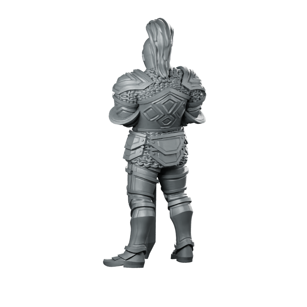 Knight Aaron Miniature Armoured Greatsword DnD Hero Miniature 360 Spin 06