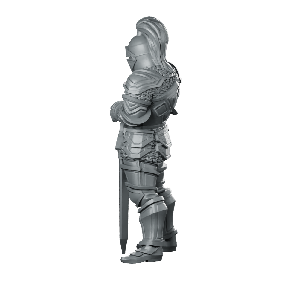 Knight Aaron Miniature Armoured Greatsword DnD Hero Miniature 360 Spin 07