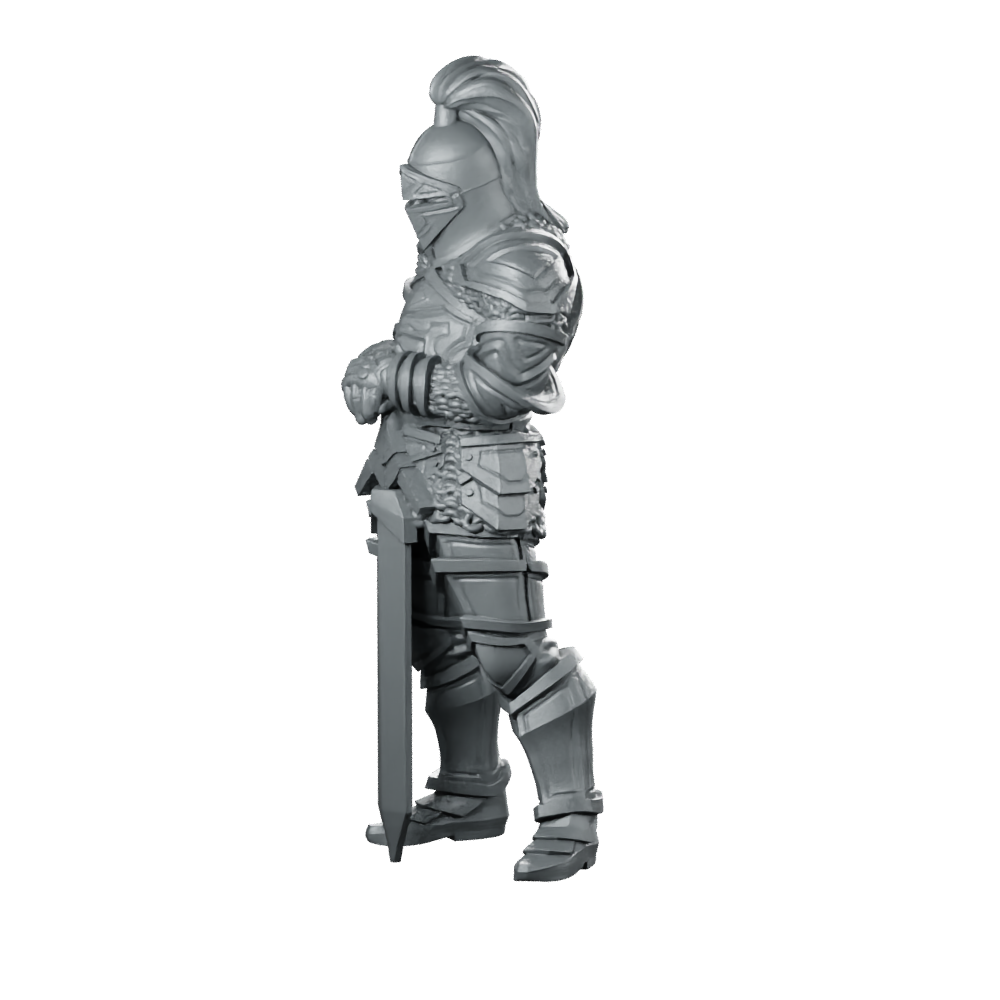 Knight Aaron Miniature Armoured Greatsword DnD Hero Miniature 360 Spin 08