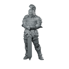 Knight Aaron Miniature Armoured Greatsword DnD Hero Miniature 360 Spin 01