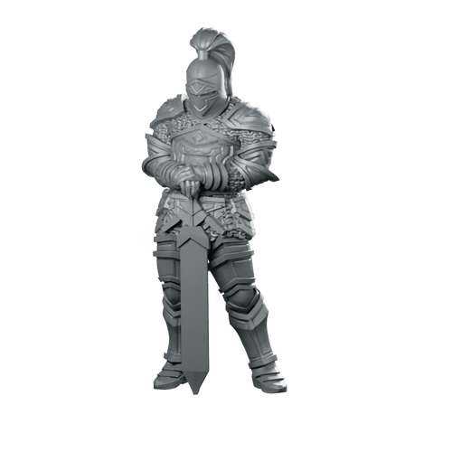 Knight Aaron Miniature Armoured Greatsword DnD Hero Miniature 360 Spin 01