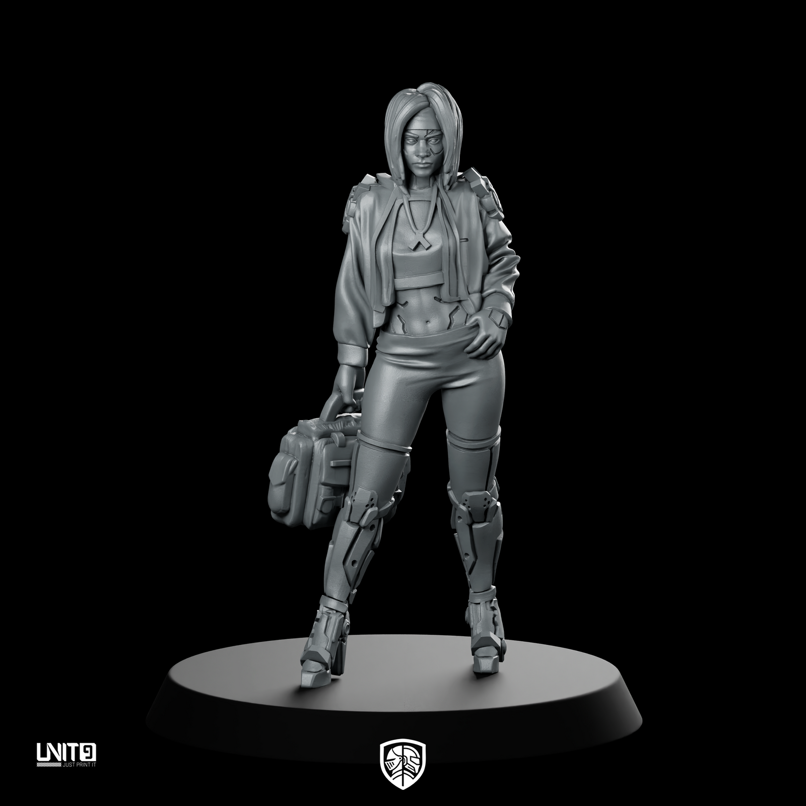 Abby Turner 01 Cyberpunk Miniature Female Cyborg Wanderer