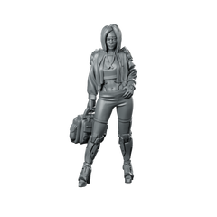 Abby Turner 01 Cyberpunk Miniature Female Cyborg Wanderer Miniature 360 Spin 01
