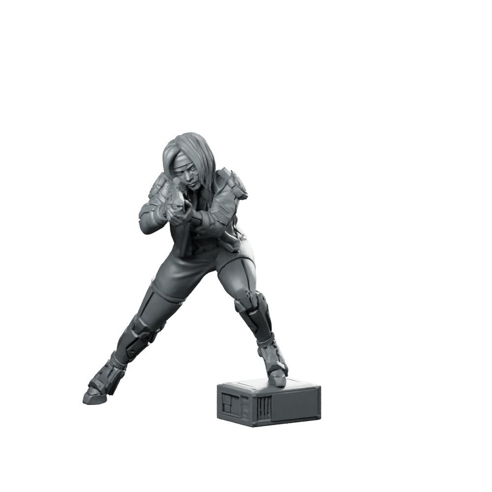 Abby Turner 02 Cyberpunk Miniature Sniper Operative Miniature 360 Spin 01