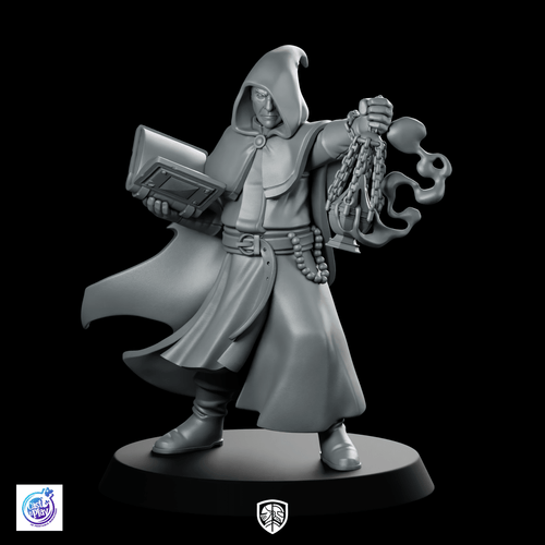 Acolyte A Miniature Hooded Mage - CastNPlay - We Print Miniatures