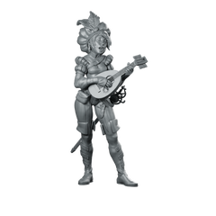 1 Acquilina Miniature Fantasy Bard Armoured Performer Character Miniature 360 Spin 01