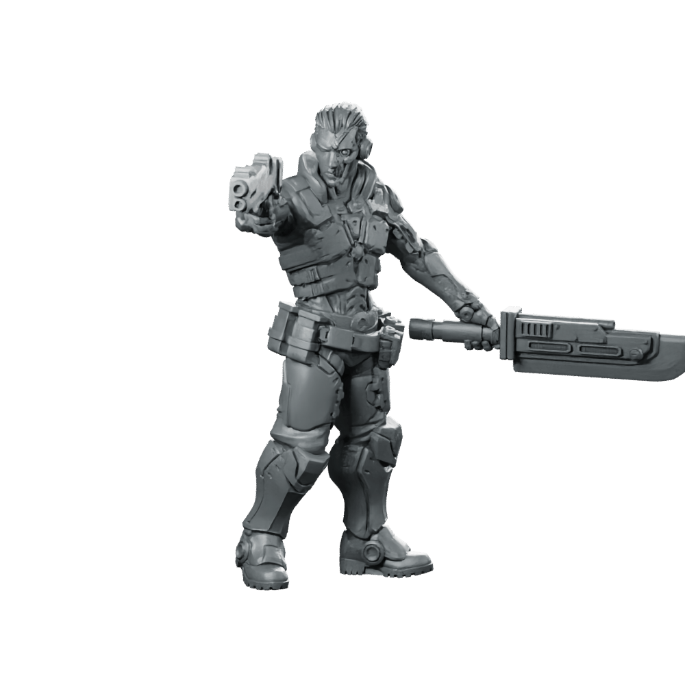 Adam Slasher Pcpd Special Force Hunter Cyborg - Papsikels Miniatures - We Print Miniatures