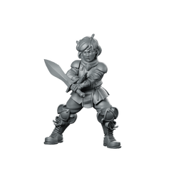 Fantasy Adrian Young Squire Miniature Armoured Swordfighter Hero Miniature 360 Spin 01