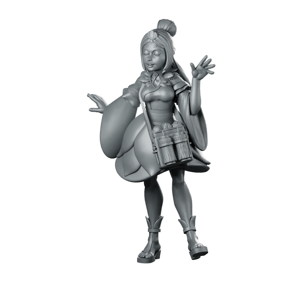 Adventurer Miniature Shrine Maiden Courier Miniature 360 Spin 01