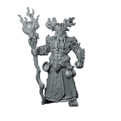 Druid Aerline Fantasy Miniature Horned Staff Mage Miniature 360 Spin 01