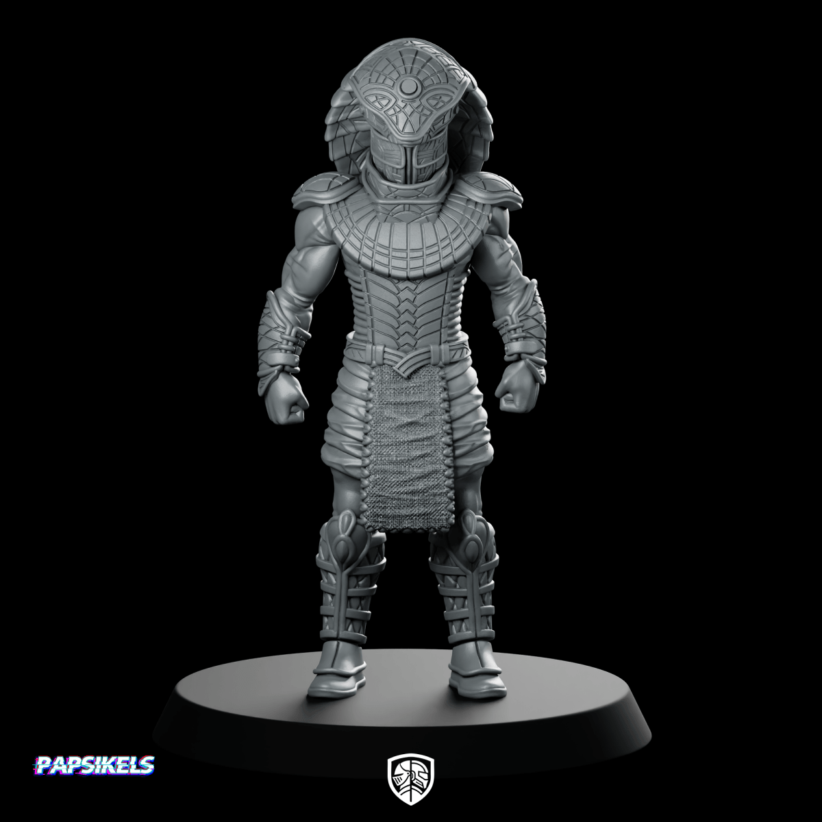 Afam Helmet Guarding Miniature Sci - fi Armored Sentinel Character - Papsikels Miniatures - We Print Miniatures