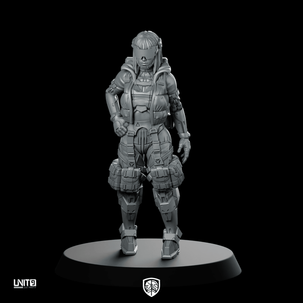 Agent K - 12 1 Miniature Cyberpunk Operative - Unit9 - We Print Miniatures