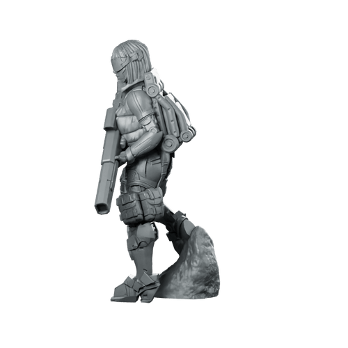 Agent K - 12 2 miniature Heavy Gunner - Unit9 - We Print Miniatures