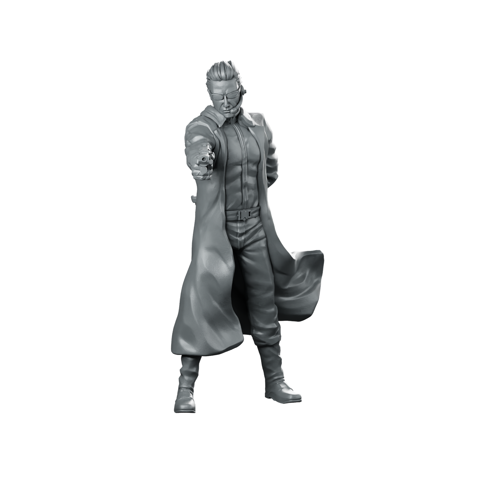 Agent Werner Miniature Gunslinger Trenchcoat Armed Male Miniature 360 Spin 01