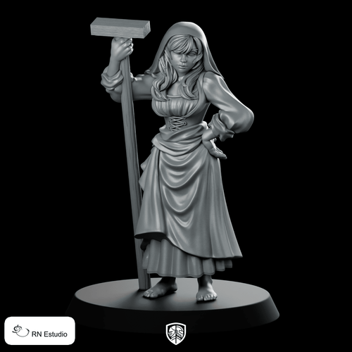 Agnes Peasant Miniature Cunning Spy Villager NPC - RN Estudio - We Print Miniatures