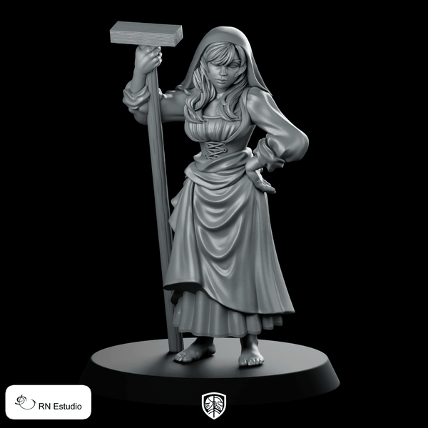 Agnes Peasant Miniature Cunning Spy Villager NPC - RN Estudio - We Print Miniatures