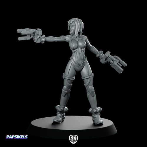 Aia Panela Cyber Edge Hunter Cyber Operative - Papsikels Miniatures - We Print Miniatures