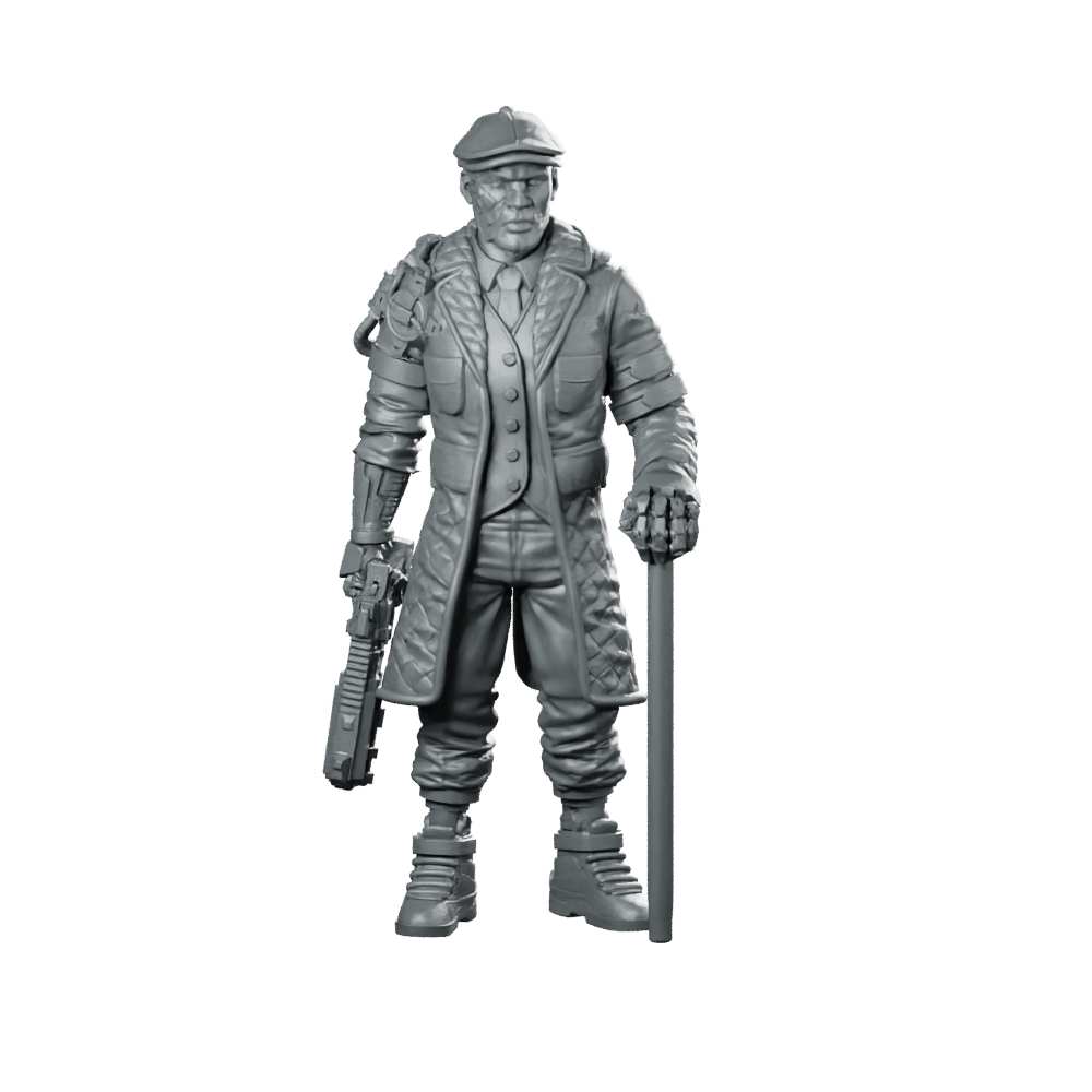 Aidan Ironhand O'Neill 02 Miniature Undercover Operative Sci-Fi Miniature 360 Spin 01