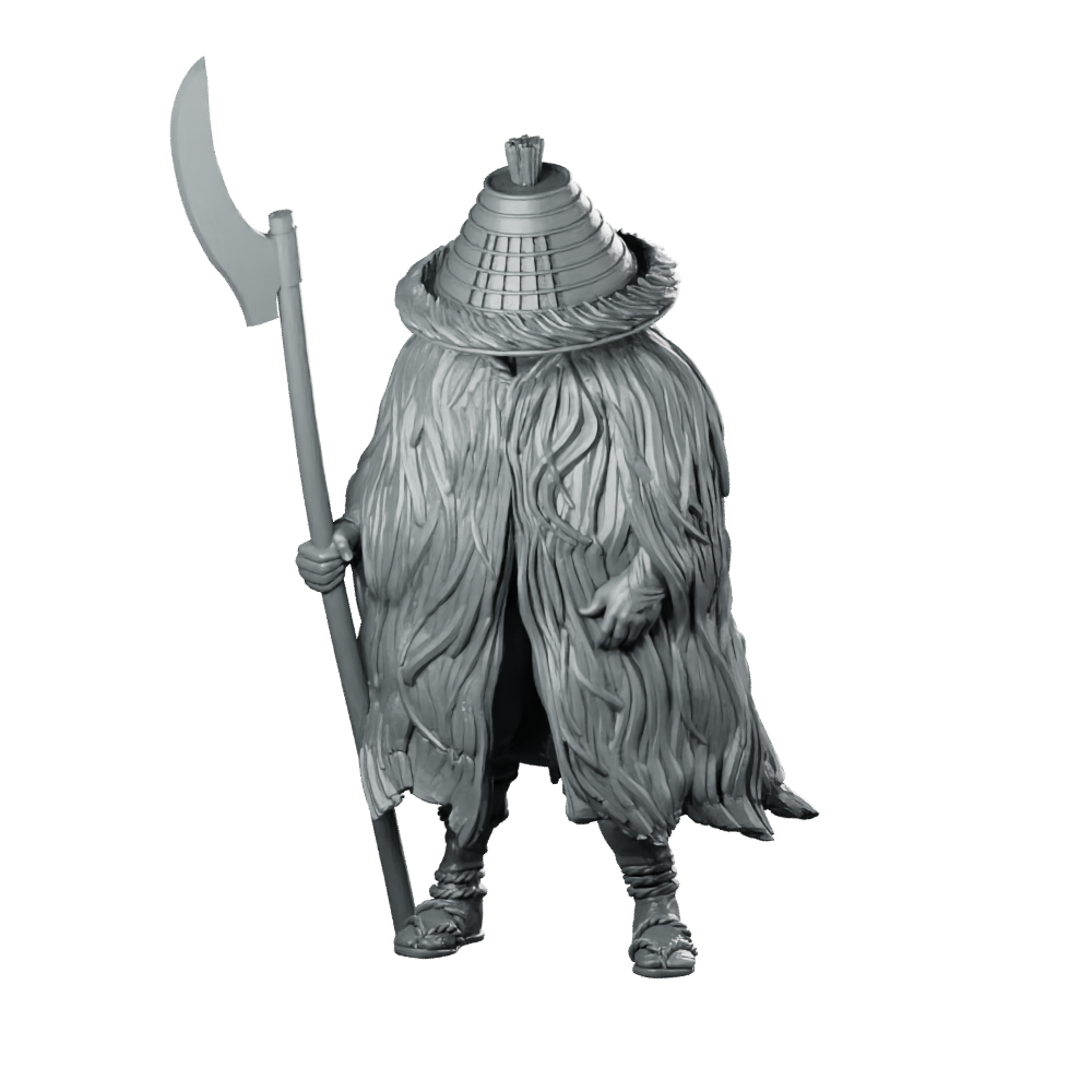 Akihiro Samurai Miniature Feathered Reaper Scythe Assassin Miniature 360 Spin 01