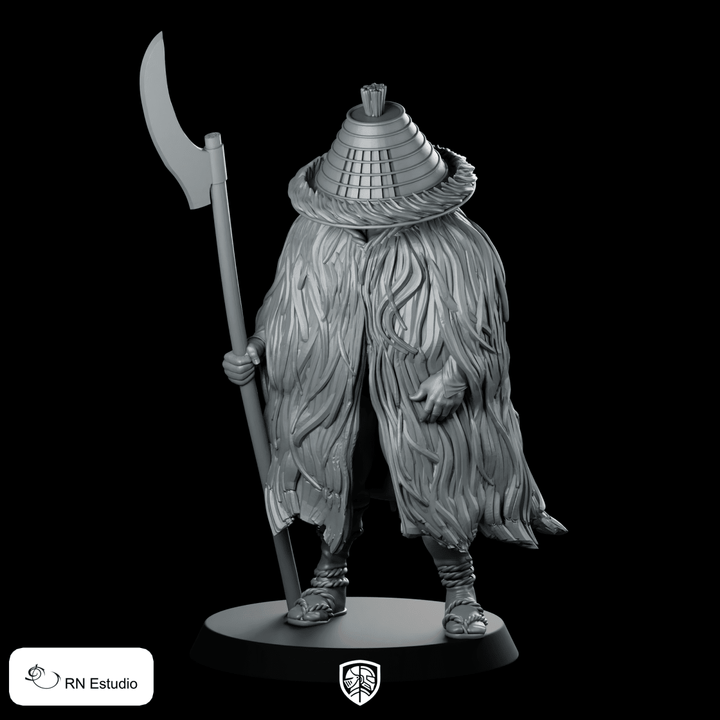Akihiro Samurai Miniatura Mietitore Piumato Assassino con Falce