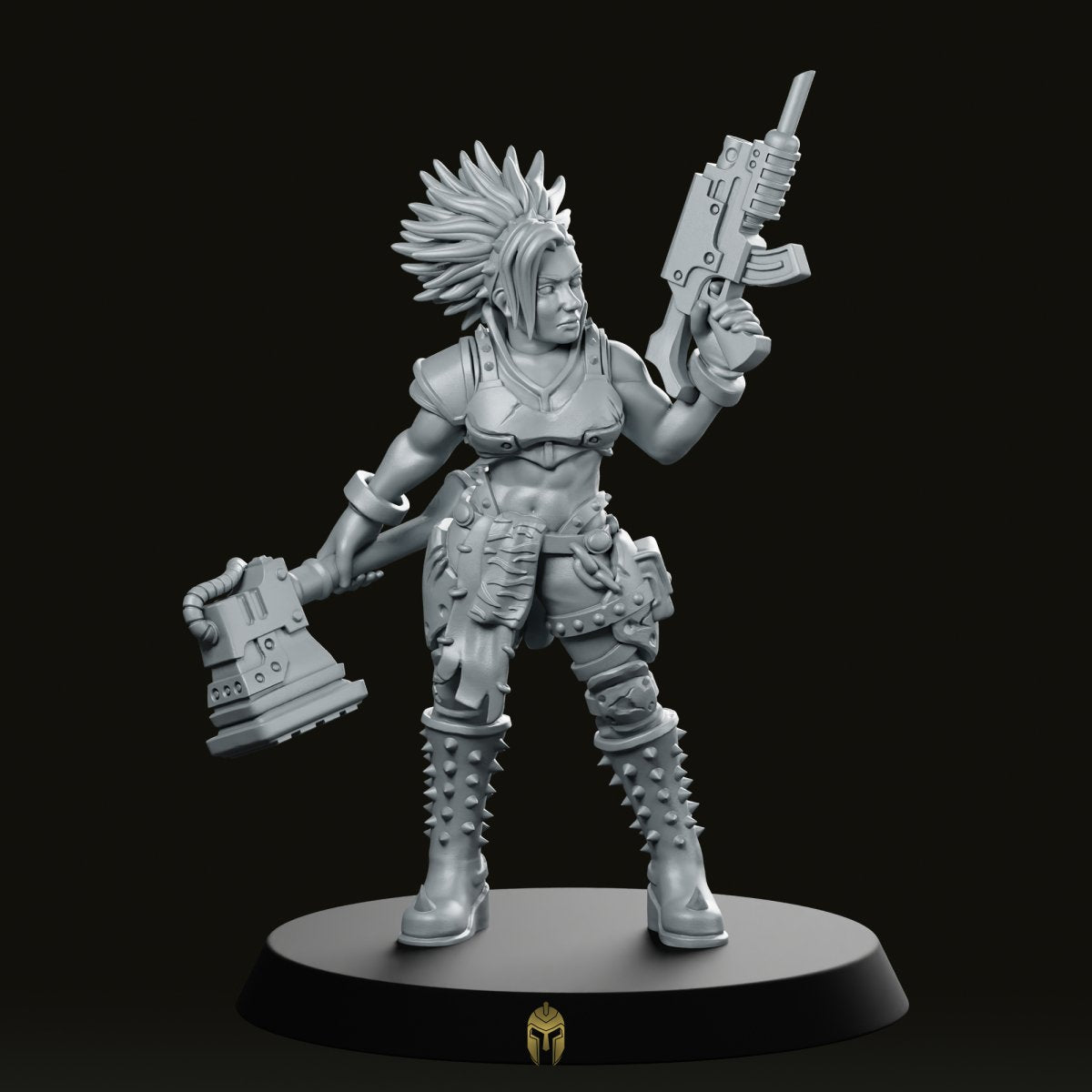 Akina Female Champion Hammer Miniature - We Print Miniatures