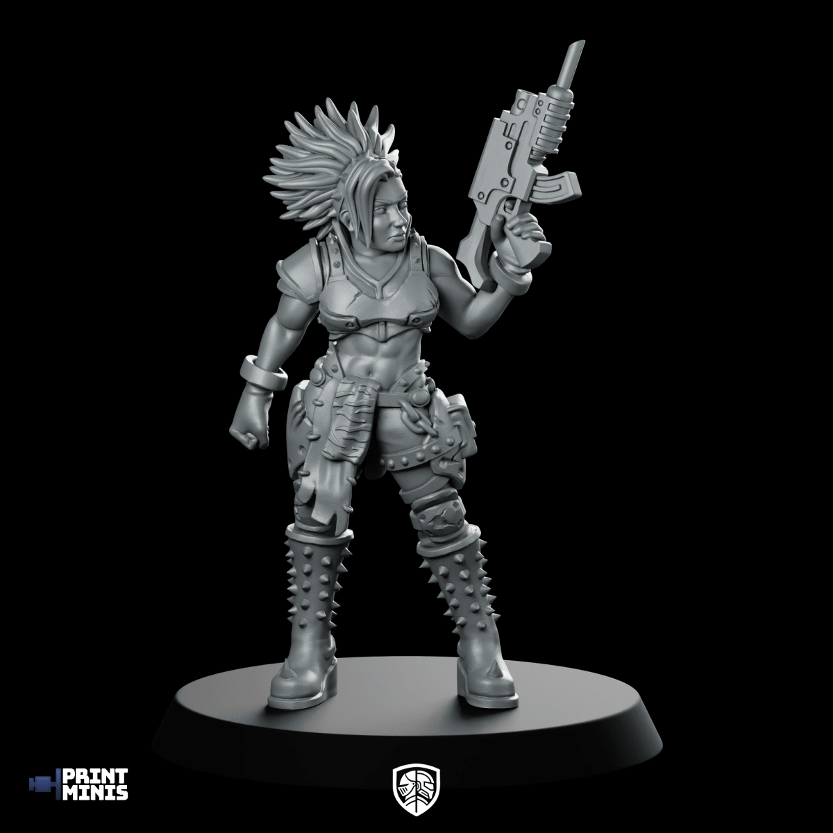 Akina Female Champion Miniature Cyberpunk Sci - Fi Blaster - PrintMinis - We Print Miniatures