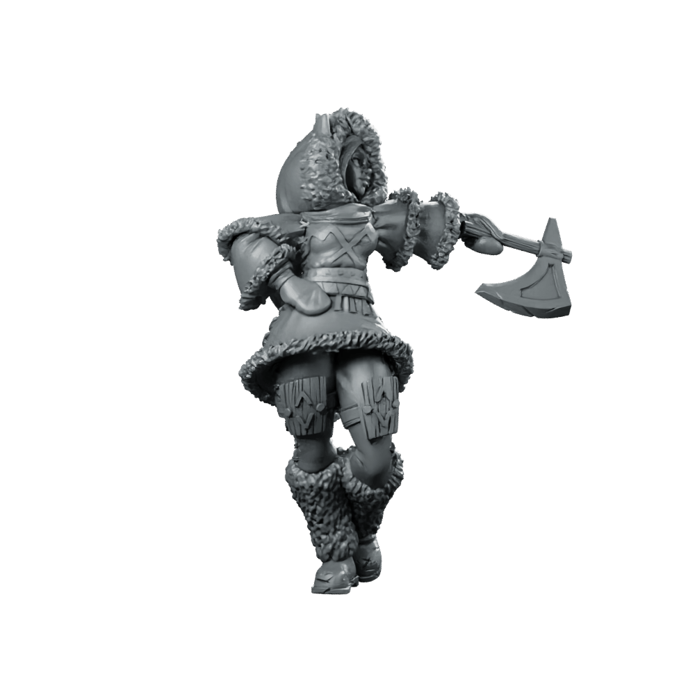 Akna Amak Miniature Frost Huntress Axe - CastNPlay - We Print Miniatures
