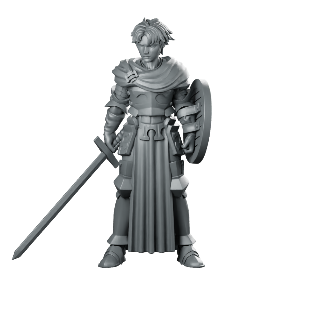 Alain Miniature Sword Shield Knight Warrior Hero Miniature 360 Spin 01