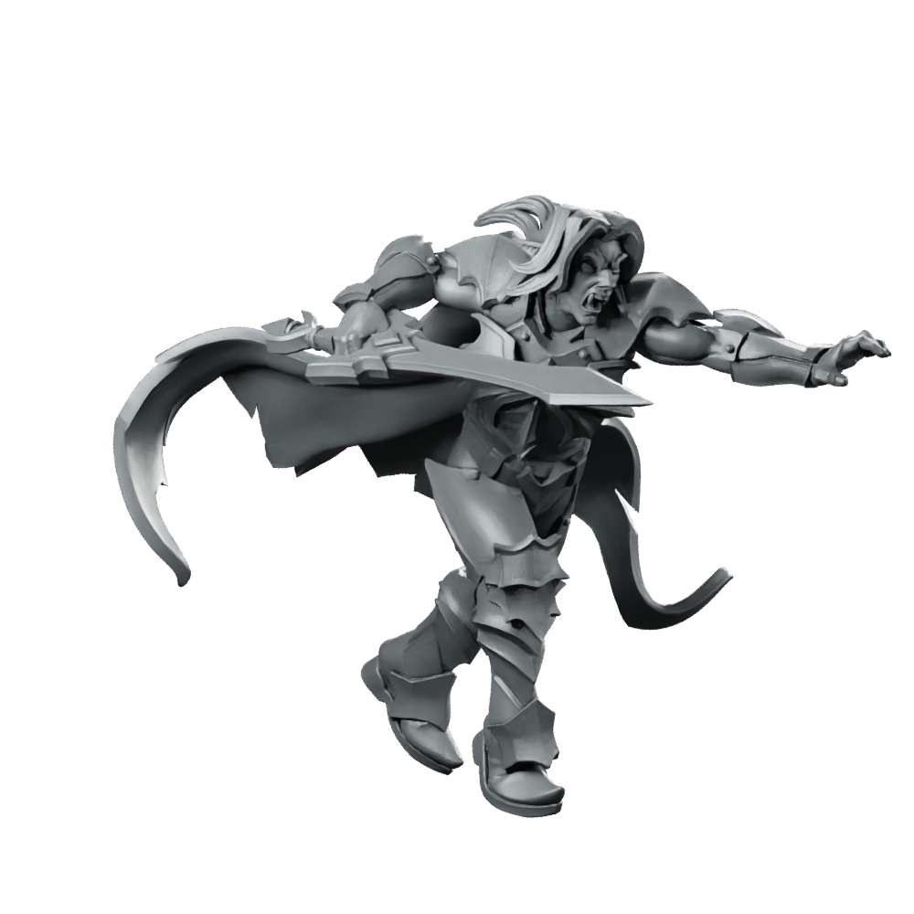 Vampire Alaric Finishing Strike Miniature Armored Swordfighter Miniature 360 Spin 01