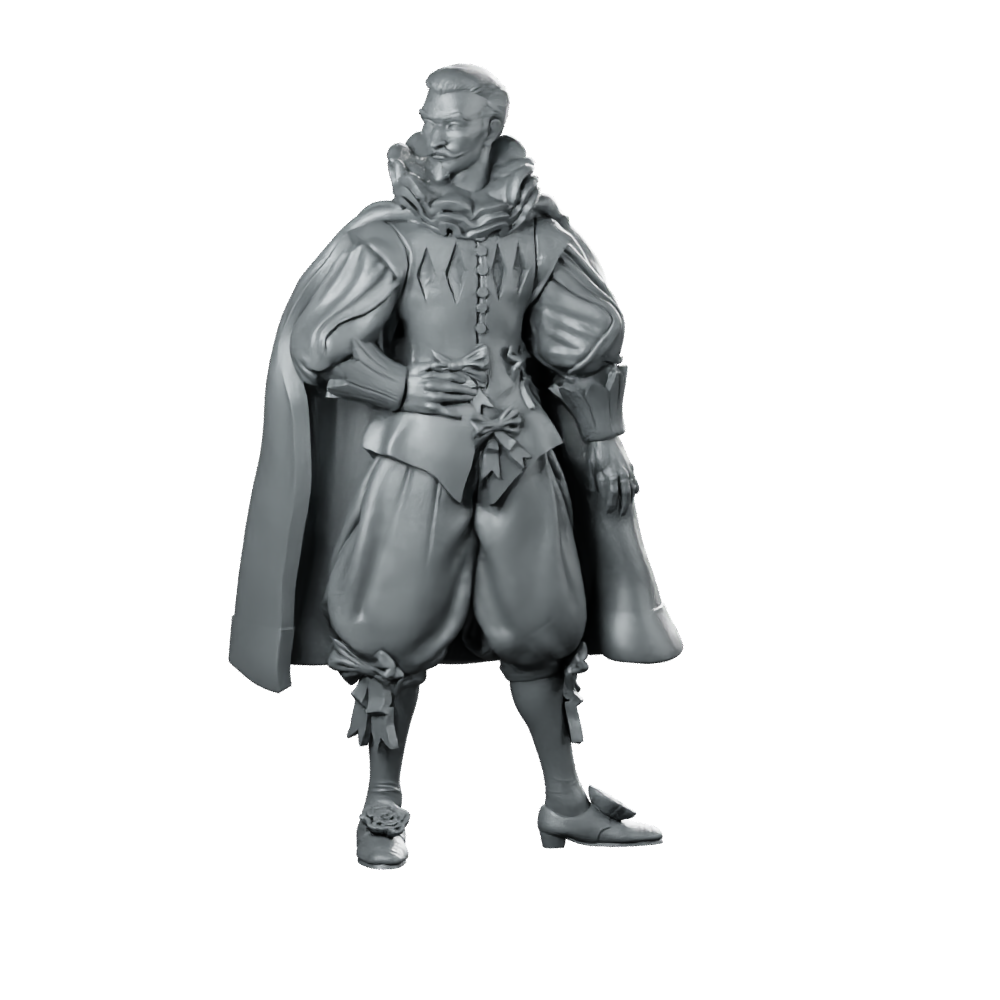 Alexandre Miniature Seafaring Explorer Noble Character Resin Miniature 360 Spin 01