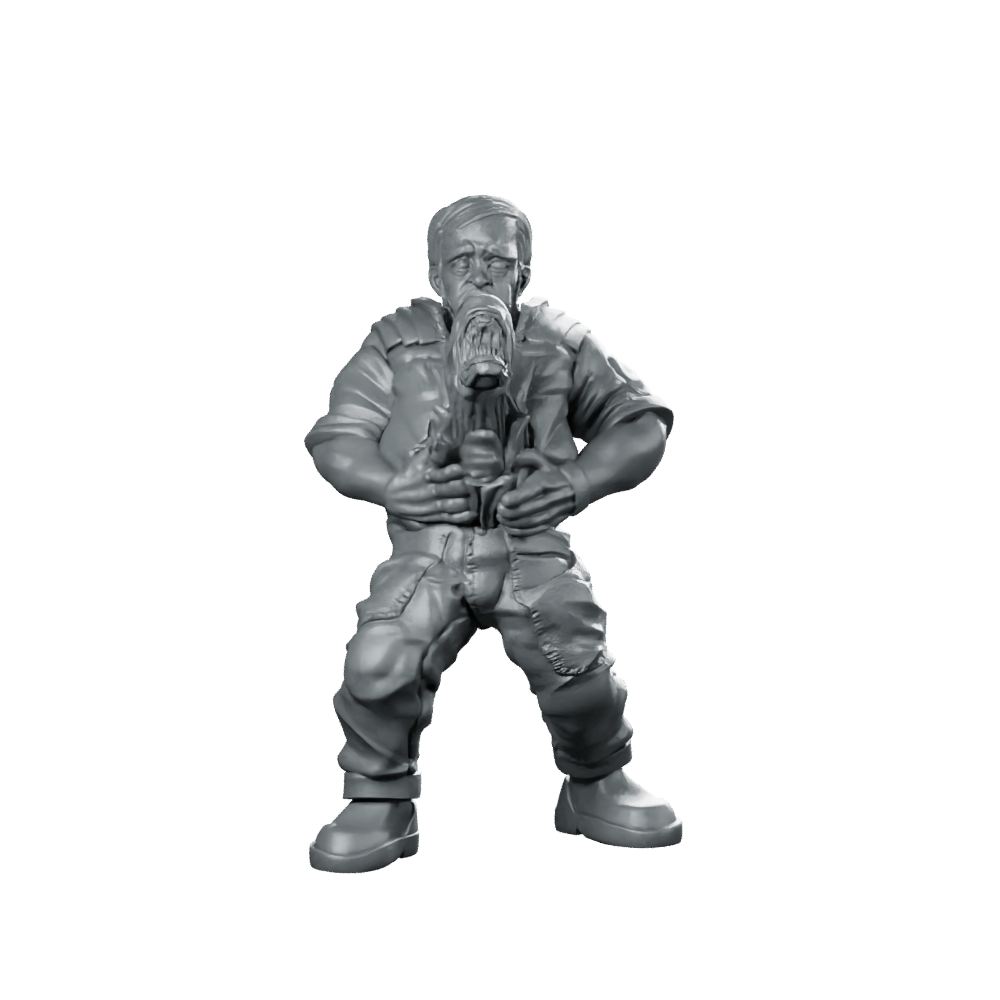 Alien Belly Burster Surprised Victim Fixed Miniature Sci - Fi - Papsikels Miniatures - We Print Miniatures