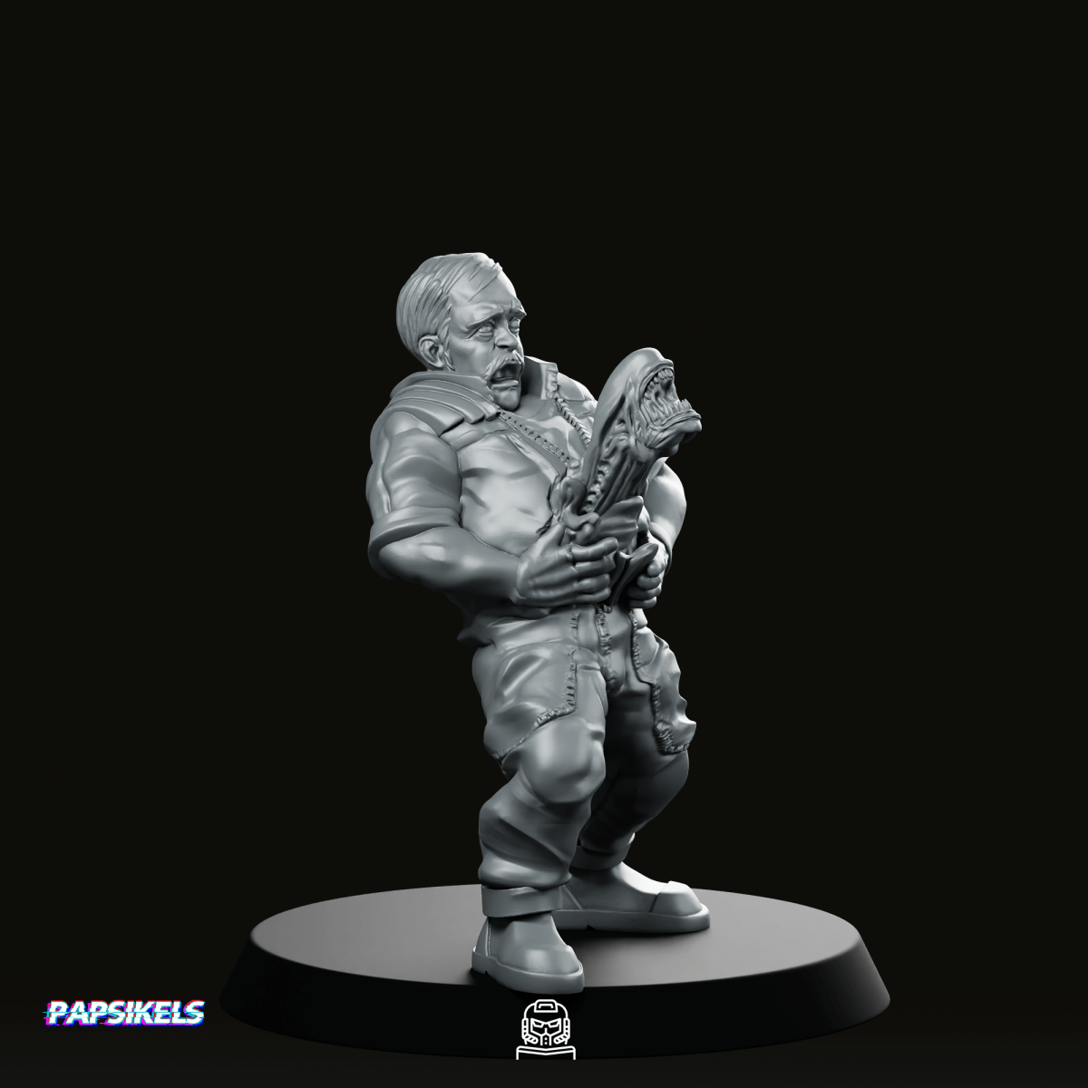 Alien Belly Burster Surprised Victim Fixed Miniature - Papsikels Miniatures - We Print Miniatures