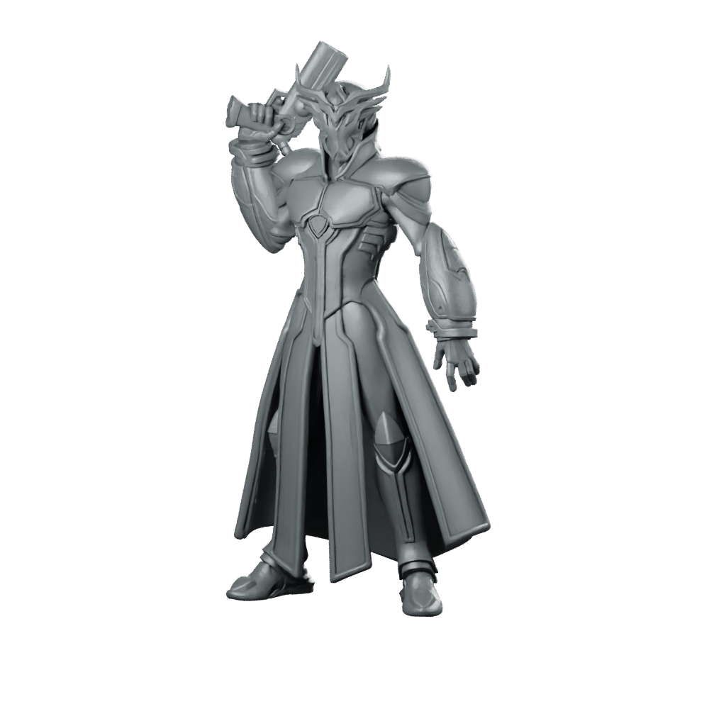 Alphas Kouga Miniature Sci - Fi Armored Pistol Hero - Papsikels Miniatures - We Print Miniatures