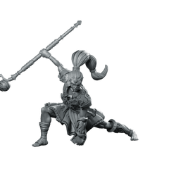 Amazon Sparabar C Miniature Staff - Wielding Warrior - CastNPlay - We Print Miniatures