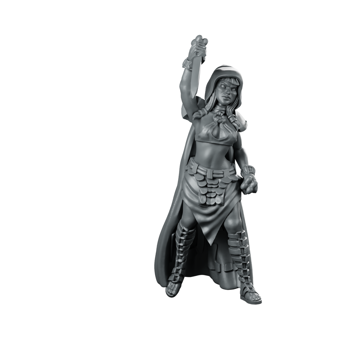 Amazon Thief Miniature Hooded Rogue Dagger Miniature 360 Spin 01