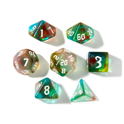 Amber Grove | Acrylic Dice | 7 Piece Set - Tabletop Dominion - We Print Miniatures