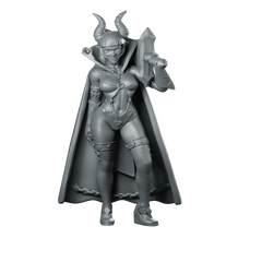 Female Deamon Ambrosia Miniature Horned Sword Demon Miniature 360 Spin 01