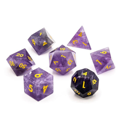 Amethyst | Natural Gemstone | 7 Piece Set - Tabletop Dominion - We Print Miniatures