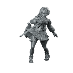Anby Demara Miniature Female Hero Sword Adventurer Miniature 360 Spin 01