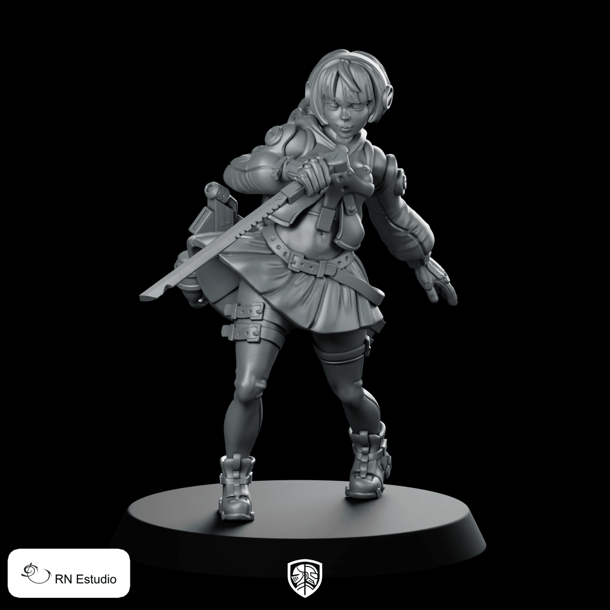 Anby Demara Miniature Female Hero Sword Adventurer - RN Estudio - We Print Miniatures