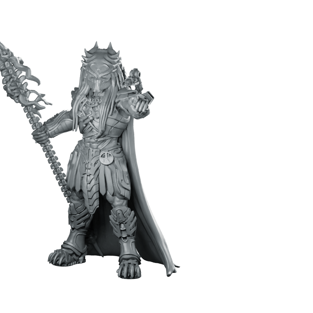 Ancient Wulfen Skull Hunter Zanurak Miniature Sci - Fi - Papsikels Miniatures - We Print Miniatures
