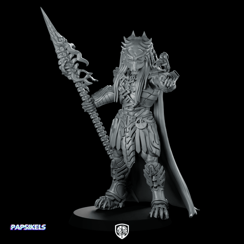 Ancient Wulfen Skull Hunter Zanurak Miniature Sci - Fi - Papsikels Miniatures - We Print Miniatures