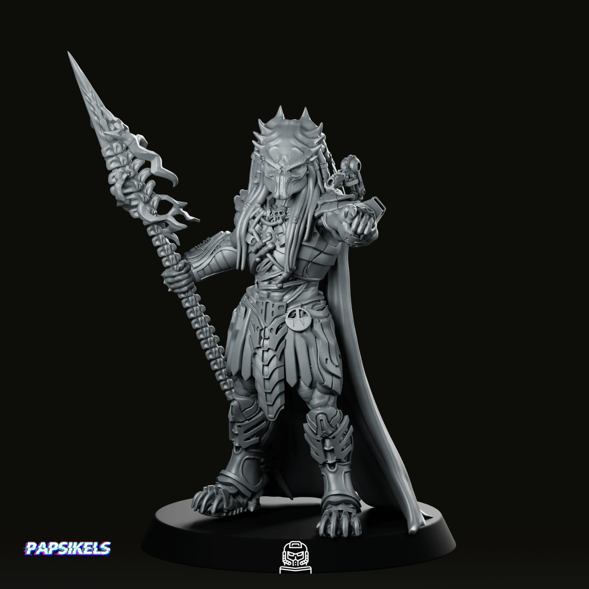 Ancient Wulfen Skull Hunter Zanurak Miniature - Papsikels Miniatures - We Print Miniatures