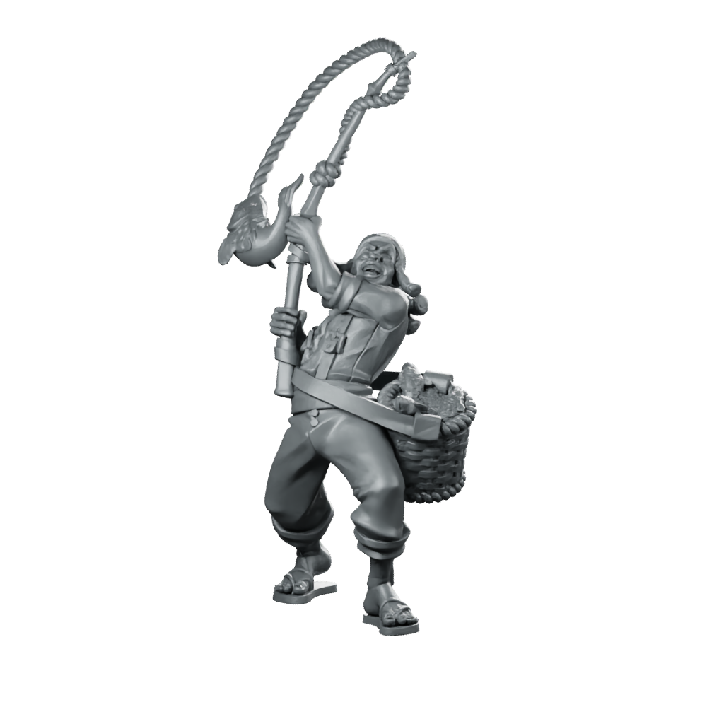 Angling Wallen Miniature Fisherman Townsfolk Humorous D&D Miniature 360 Spin 01