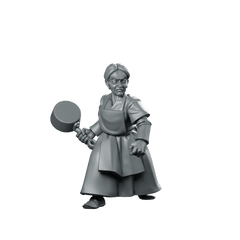 Angry Housewife Miniatures Resin Pan - Wielding NPC Figure - Vae Victis - We Print Miniatures