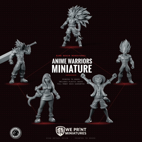 Anime Warriors Miniature Bundle: 5 RN Estudio Resin Miniatures