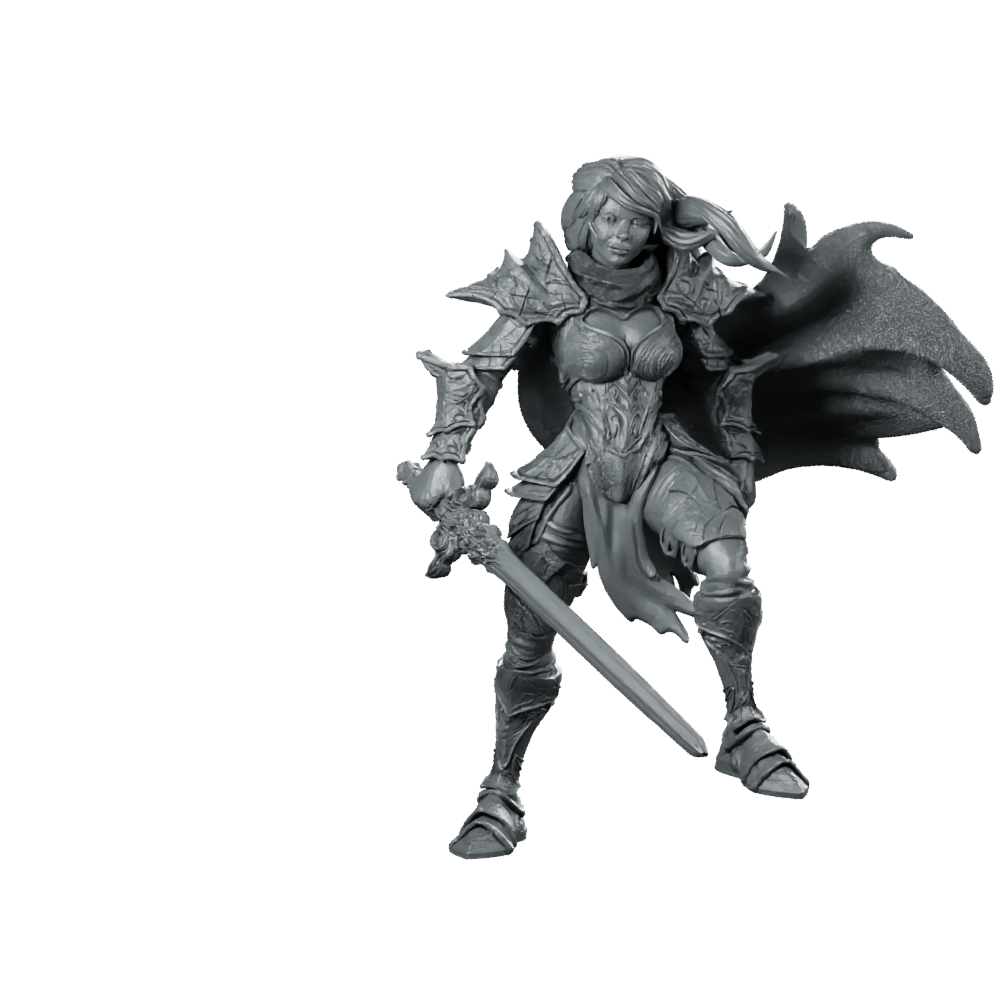 Antea Miniature Female Warrior Sword Armored Hero Miniature 360 Spin 01