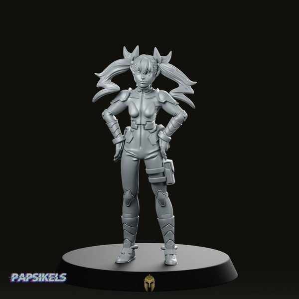 Anti Monster Defence Force 3rd Division Officer Miniature - Papsikels Miniatures - We Print Miniatures